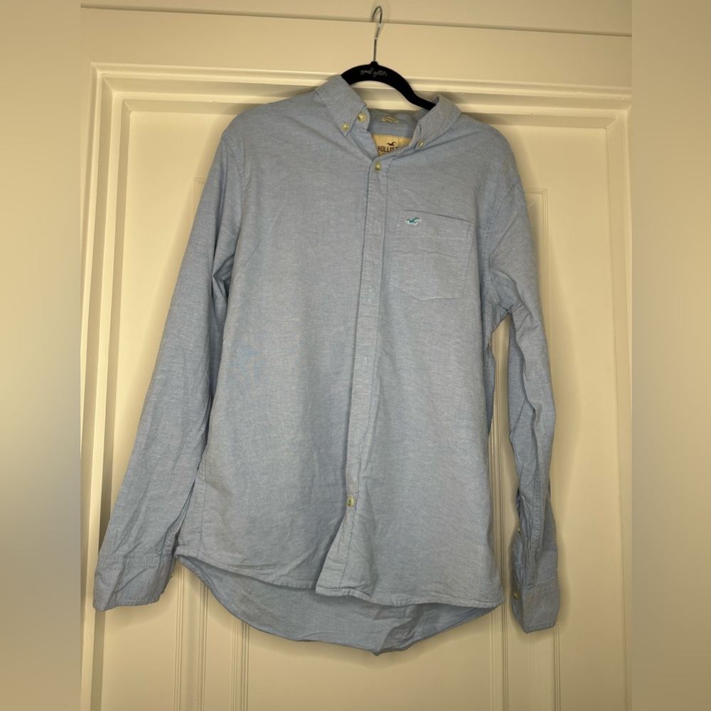 Hollister Men’s Long Sleeve Classic Fit Light Blue Button Up